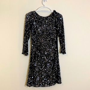 Pisarro Nights Black Sequin Cowl Back Dress